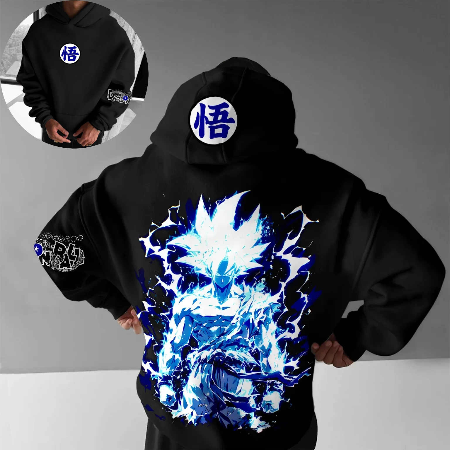 

Unisex Anime Parent-Child Clothing Dragon Ball Peripheral Autumn and Winter Sweater Unisex Casual Anime Printed Clothing Hoodie