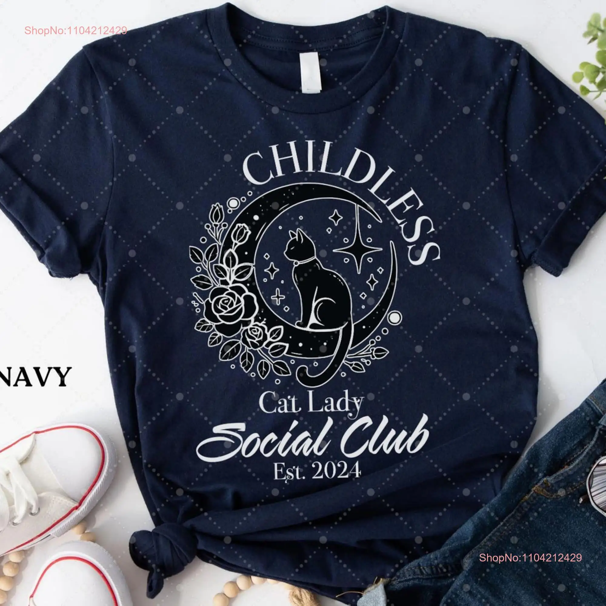 Childless Cat Lady Social Club T Shirt Kamala Rally Mom Celestial Ladies Harris 2024 PresidenT long or short sleeves