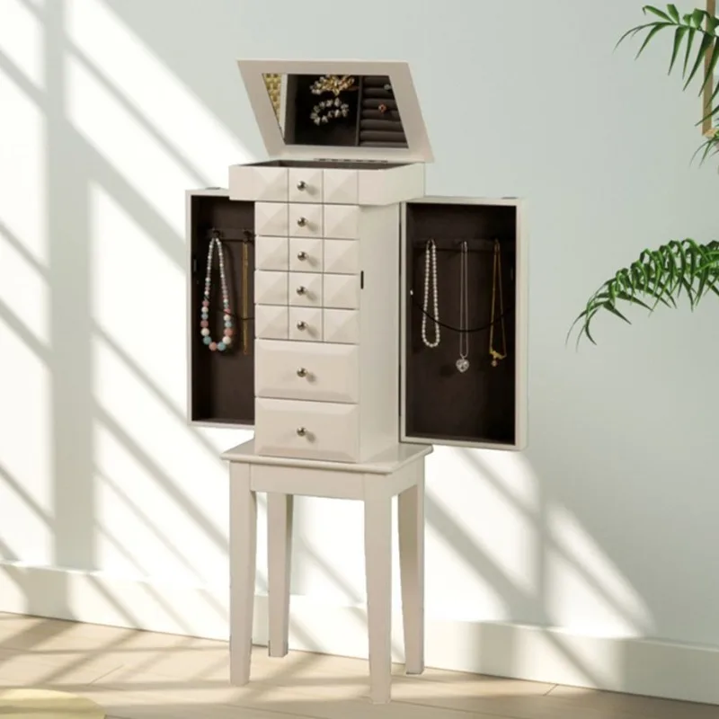 

Large Jewelry Cabinet Wooden Storage Locker Living Room Dressers for Bedroom Drawer Storage Furniture Organizer Decoration