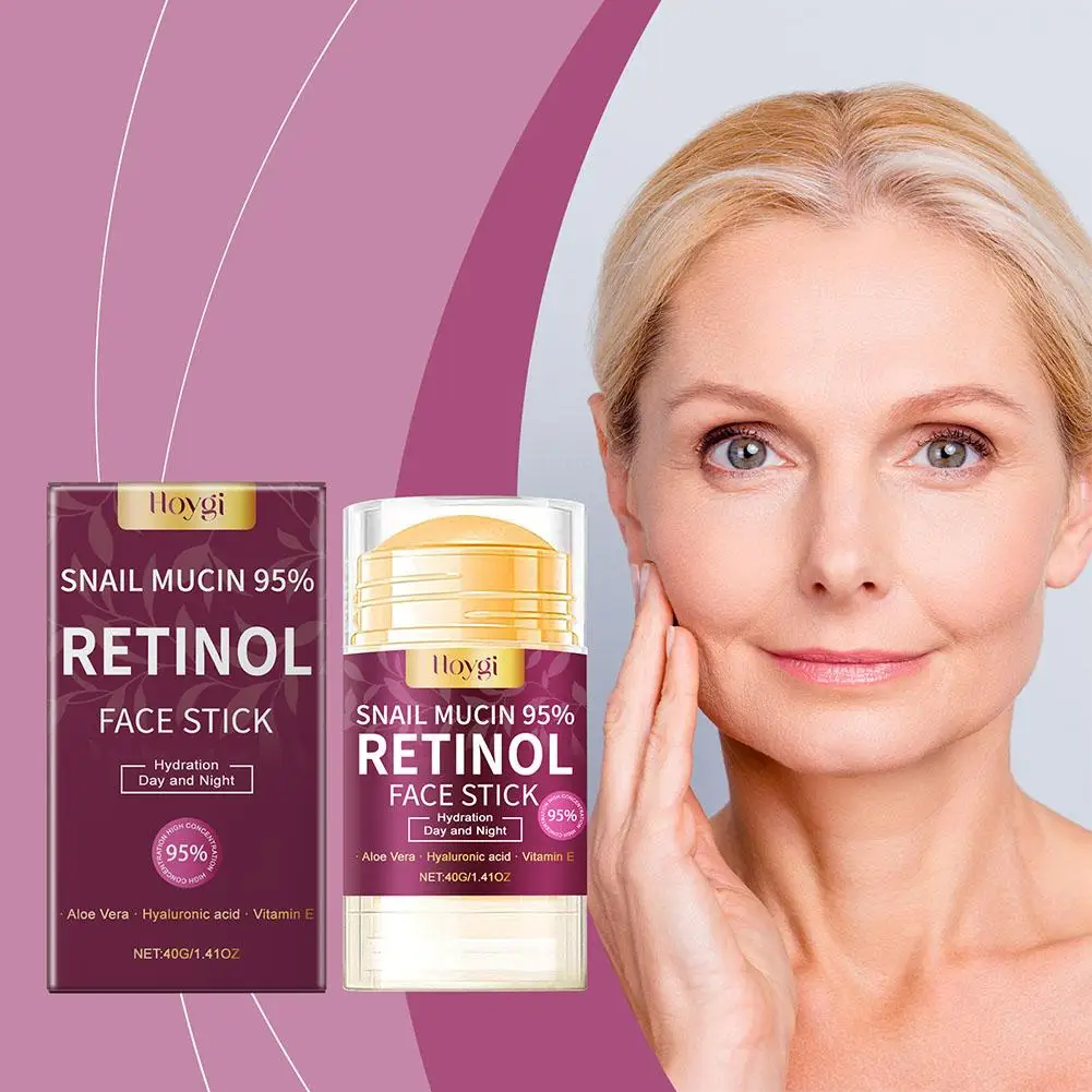 40g Retinol Fading Fine Lines FACE Stick Cream Hyaluronic Deep Lifting Care Skin 95% Moisturizing Cream MUCIN SNAIL Hydrati Z5Z1