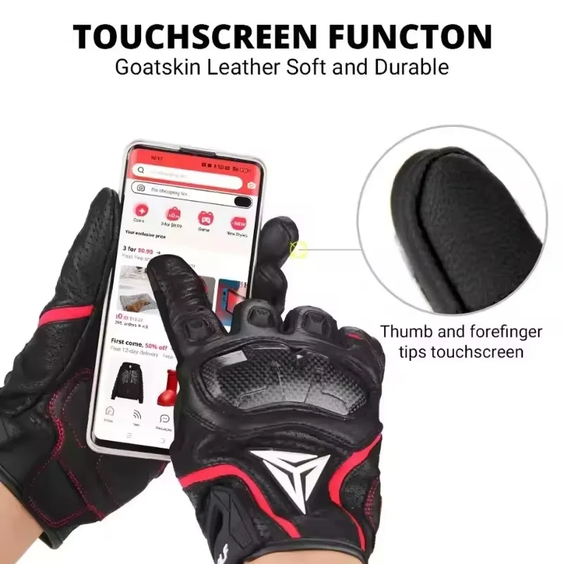 

Motorbike Guantes Moto Gloves Men Motorcycle Racing Gloves Leather Motocross Cycling Protective Summer Breathable