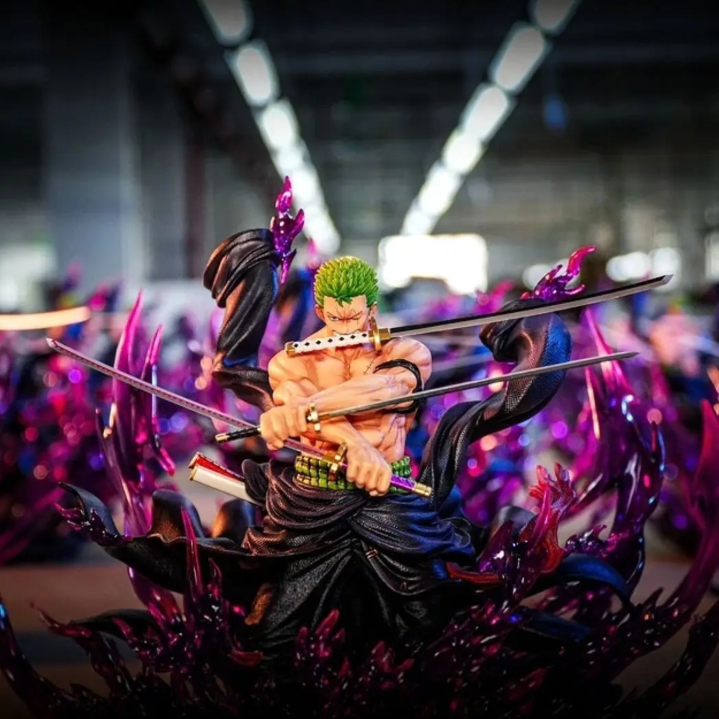 Jt uma peça roronoa zoro anime figura zoro força max estátua 30cm modelo estatueta de ação pvc ornamento de mesa figma brinquedos colecionáveis