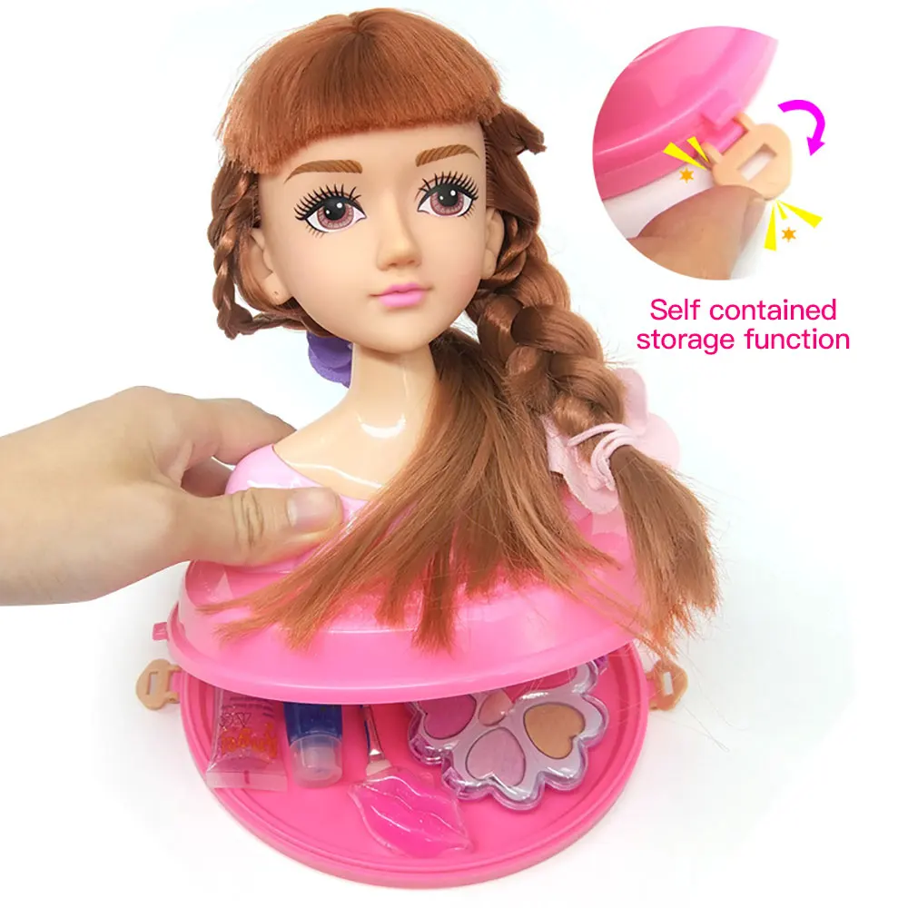 Bambole Styling Testa Trucco Pettine Giocattolo per capelli Set di bambole Fai finta di giocare Principessa Spogliatoio Gioca a giocattoli per bambine Apprendimento del trucco