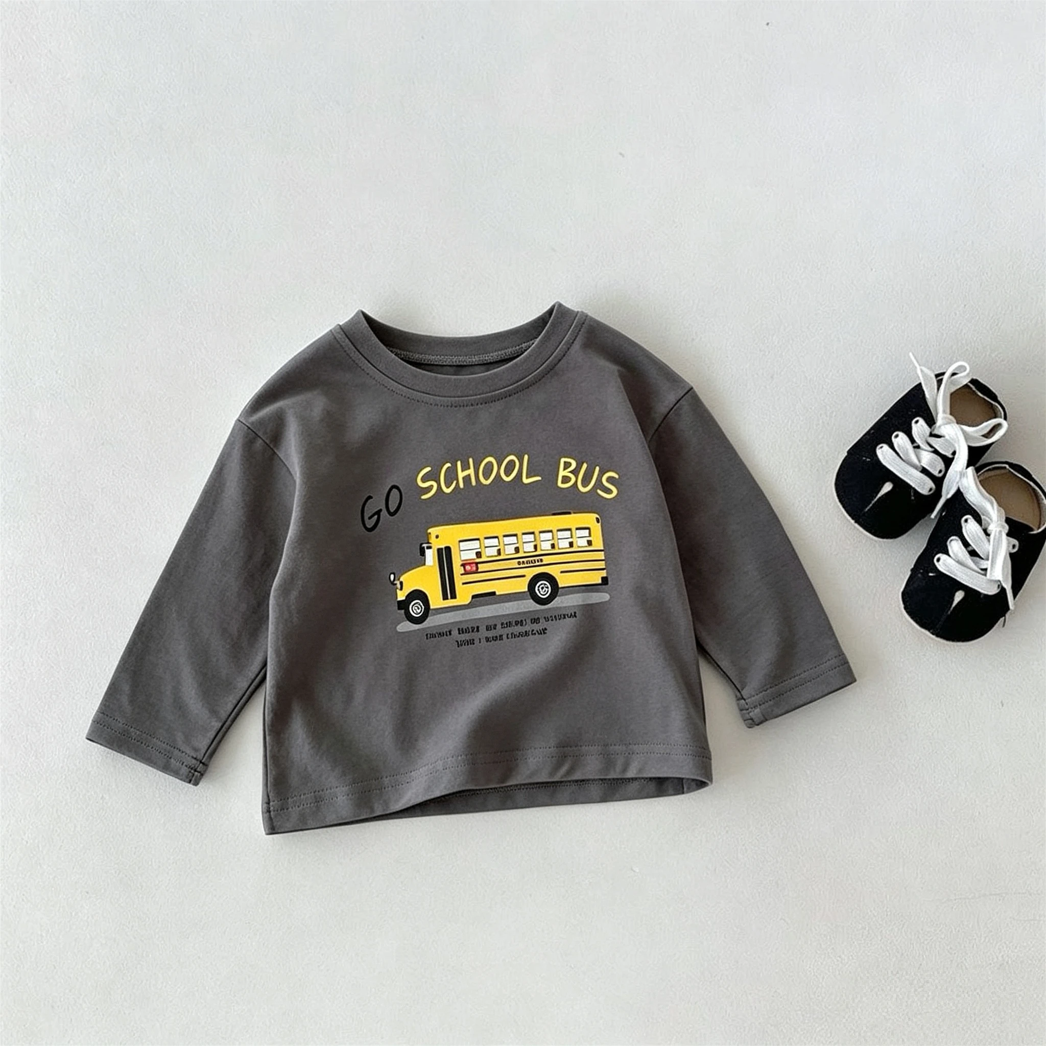 1-7 Age Children's Clothes Long Sleeve T-shirt Tops Autumn New Simple Versatile Bottoming Shirt Kids Casual Boys Base Shirts