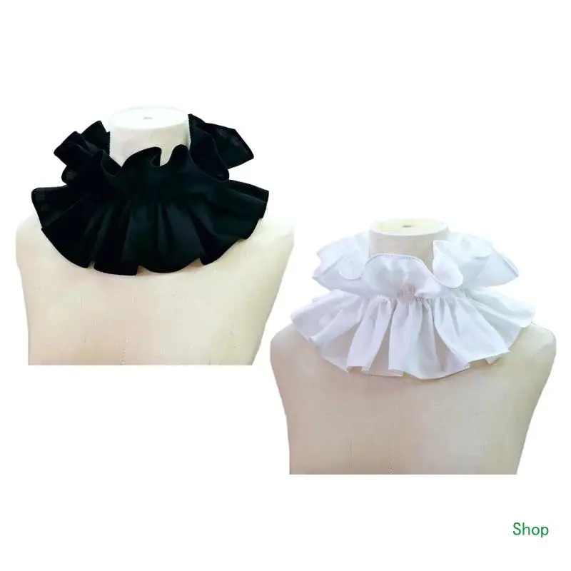 

Dropship Victorian Collar Ruffled Collar Frilled Collar Sweet Lapel for Shirt Blouse