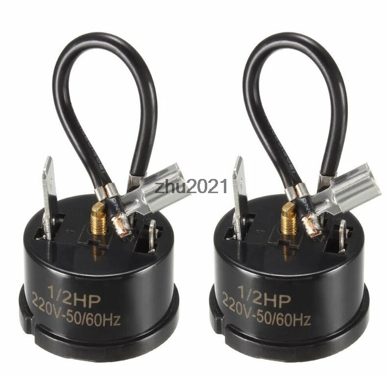 2 Pcs Refrigerator Thermal Overload Protector 1/2HP 375W Compressor Replacement