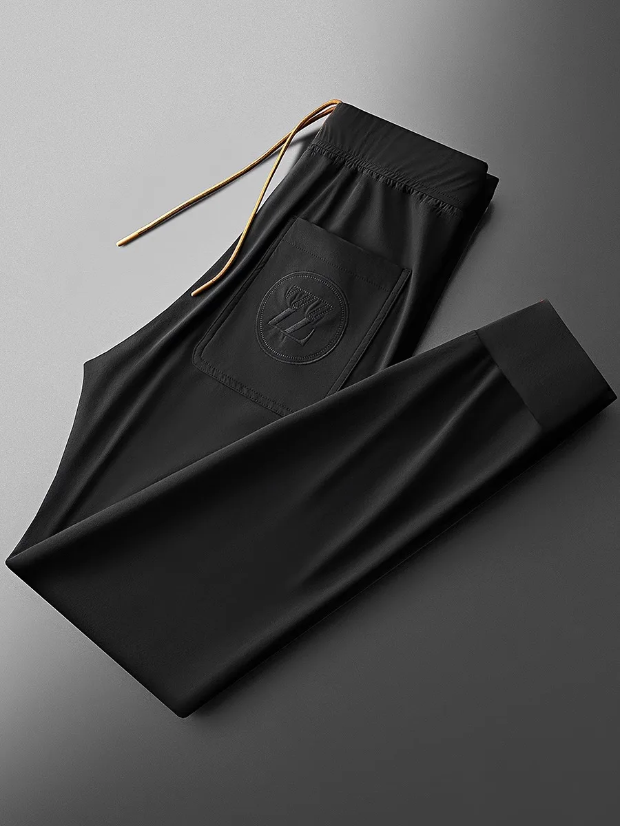 

Bla Breathable Casual Sports Pants Men's Slim Fit Elastic Qui Dry Summer Thin Leggings Faionable Urban Sle