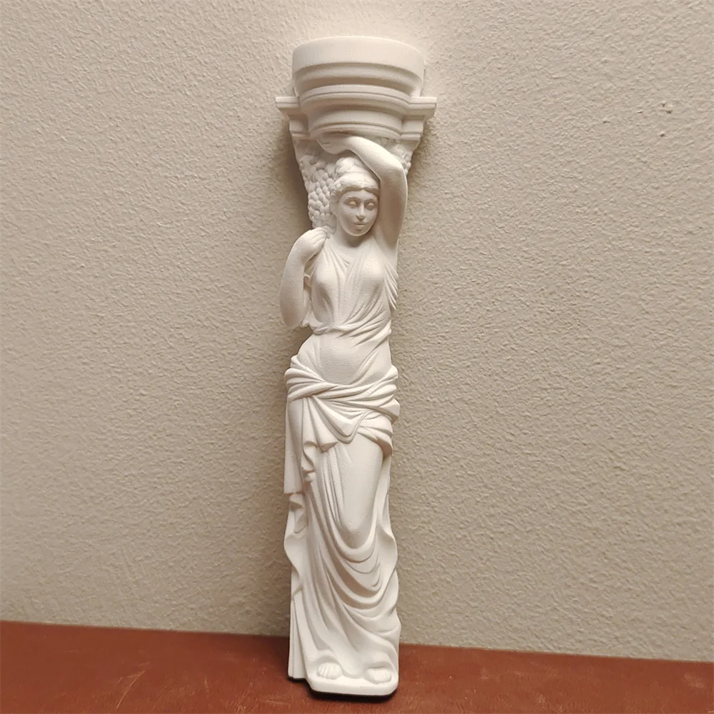 الكلاسيكية Caryatid العمود النحت الجبس تمثال نصفي خمر سطح المكتب ديكور مع الجمالية الرومانية تحصيل لهجة المنزل هدية