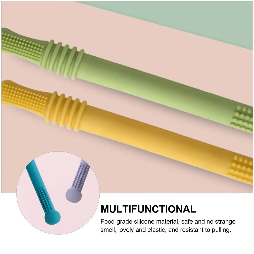 

6 шт., полые молярные палочки для прорезывания зубов, пищевой силикон для новорожденных, облегчение боли при прорезывании зубов, развитие навыков хватания