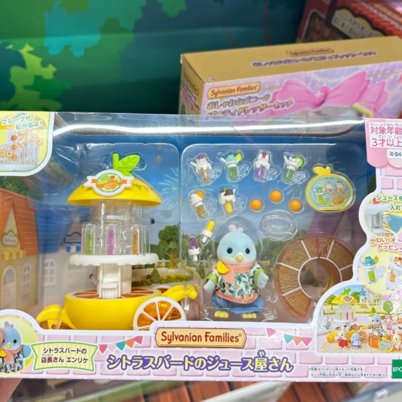 

New 2025 In Stock Genuine Sylvanian Families Citrus Bird Juice Store Desktop Decoration Ornament Collection Toys Birthday Gifts