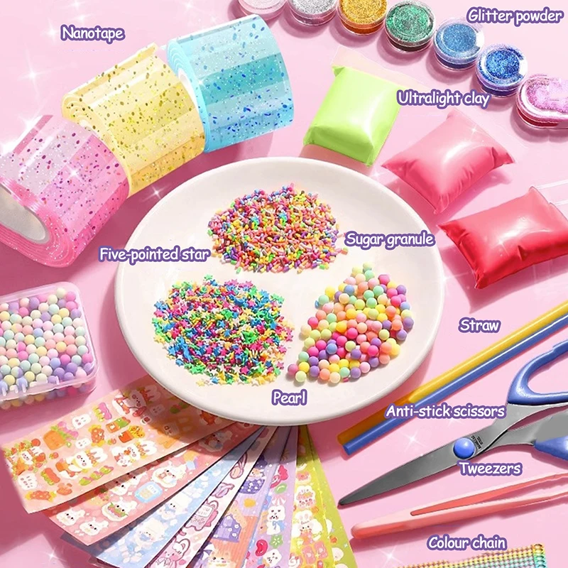 Bubble Tape Toys Adhesive Blowable Bubble Tapes Colorful Glitter Double-Sided High Sticky