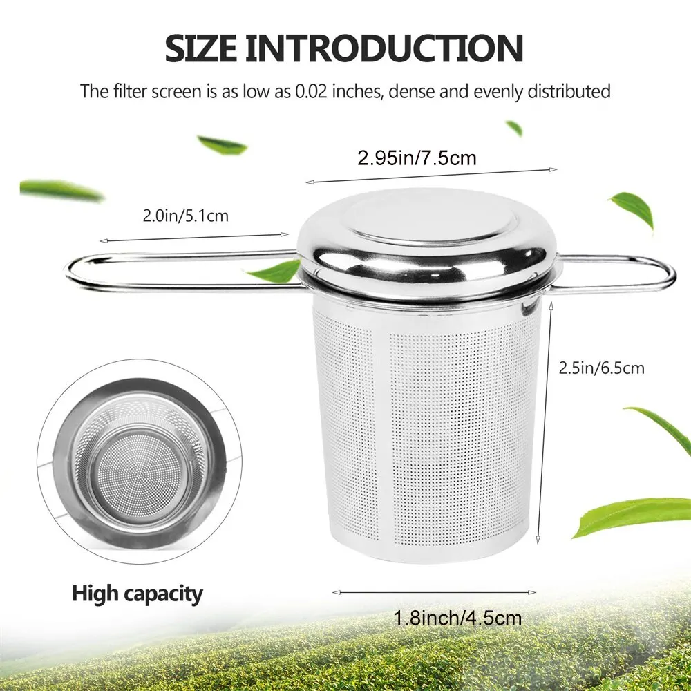 Stainless Steel Mesh Tea Infuser with Lid Reusable Cup Strainer Loose Leaf Spice Filter for Teapots Mugs Cup to Steep Tea Coffee image 6