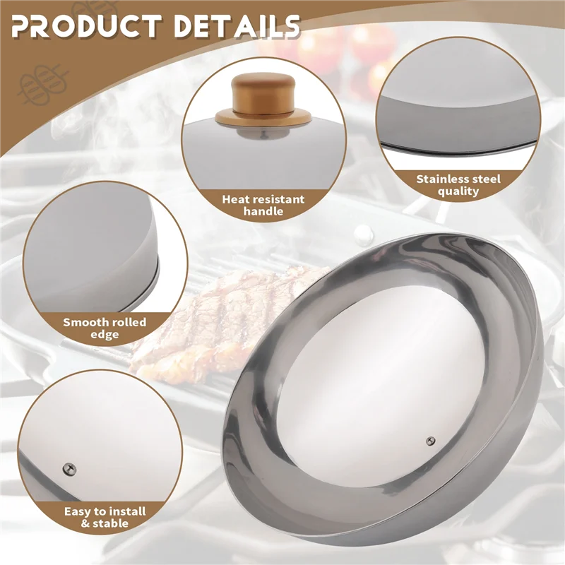 

AT44-12-дюймовый купол для плавления сыра из нержавеющей стали и крышка для приготовления на пару, полированная крышка для стейка, сервировочное блюдо для клаше, крышка для еды, лучшее для