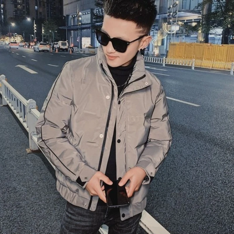 ​Waterproof Men's Short Down Coat Slim Design with Fleece Lined Hood All Weather Protection​