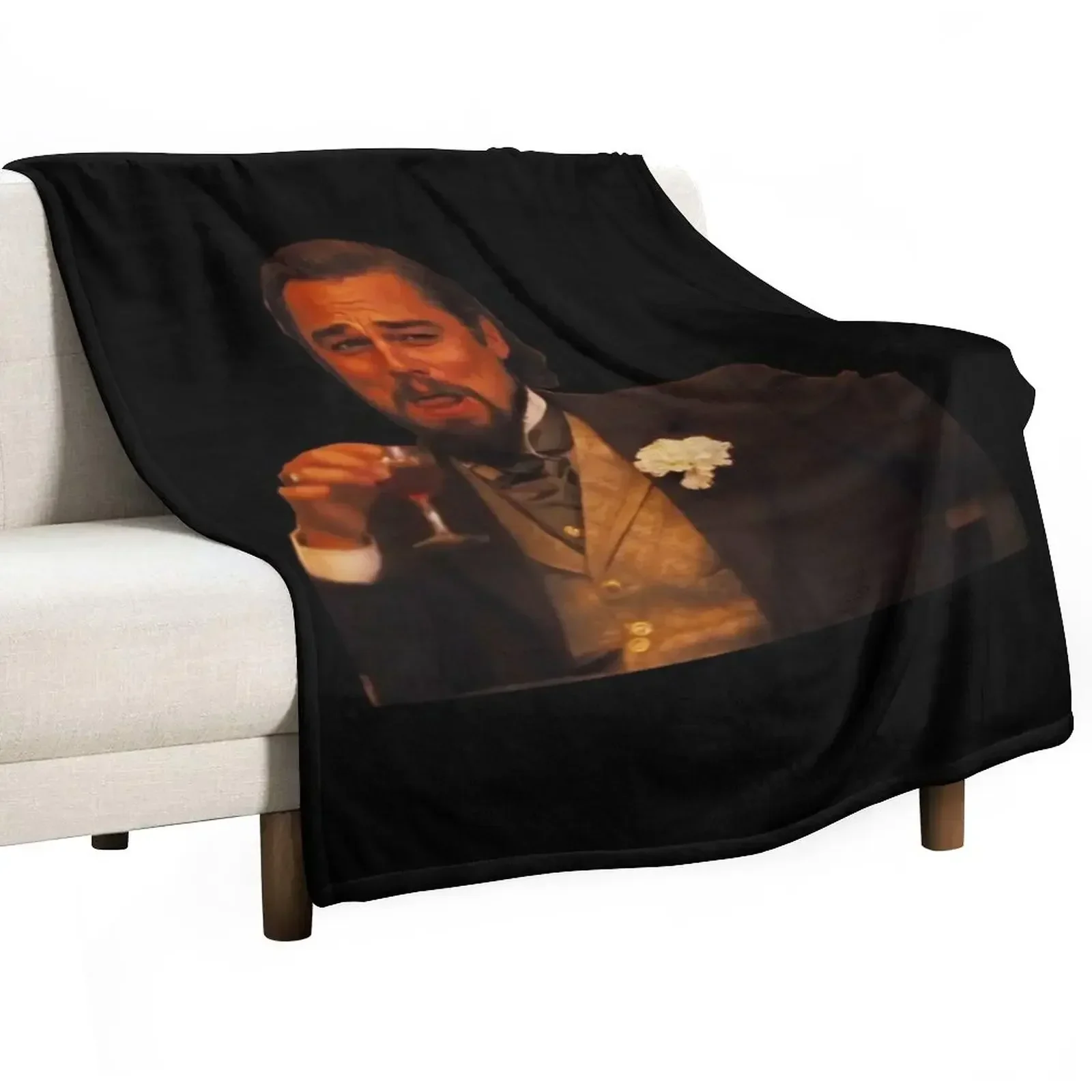 Laughing Leonardo DiCaprio Throw Blanket Bed Fashionable Luxury Blankets