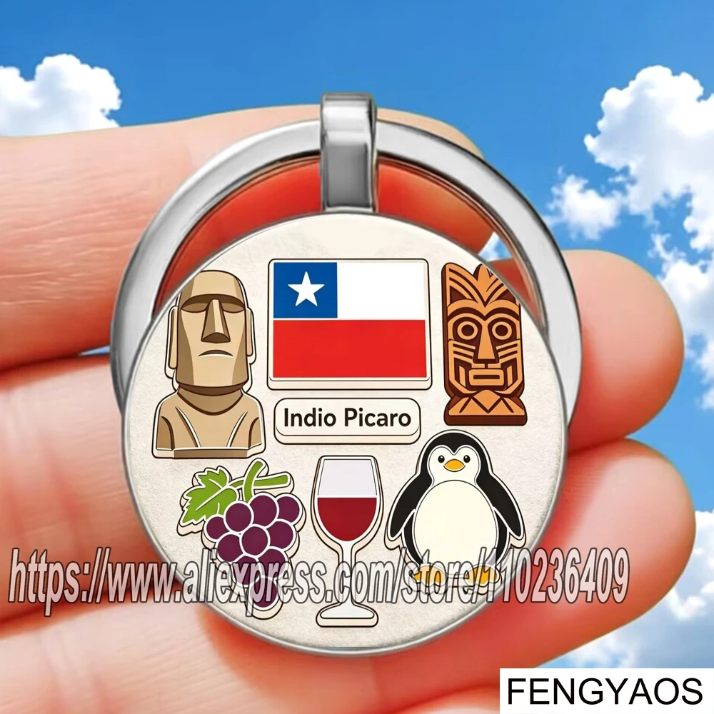 Chilean Penguin Keychain for Women Chile Tourism Commemorative Gift Keychains Cute Penguin Key Ring