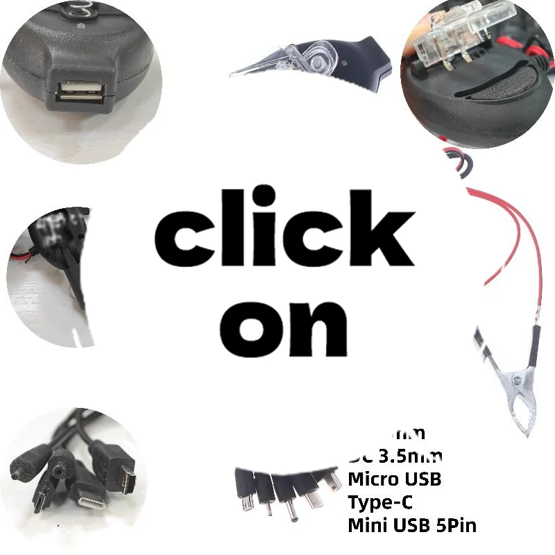 

【New】12V 24V To 5V 500mA Power Adapter With Battery Clip For Charging Cell Phone Emergency USB/Type-C Power High Efficiency