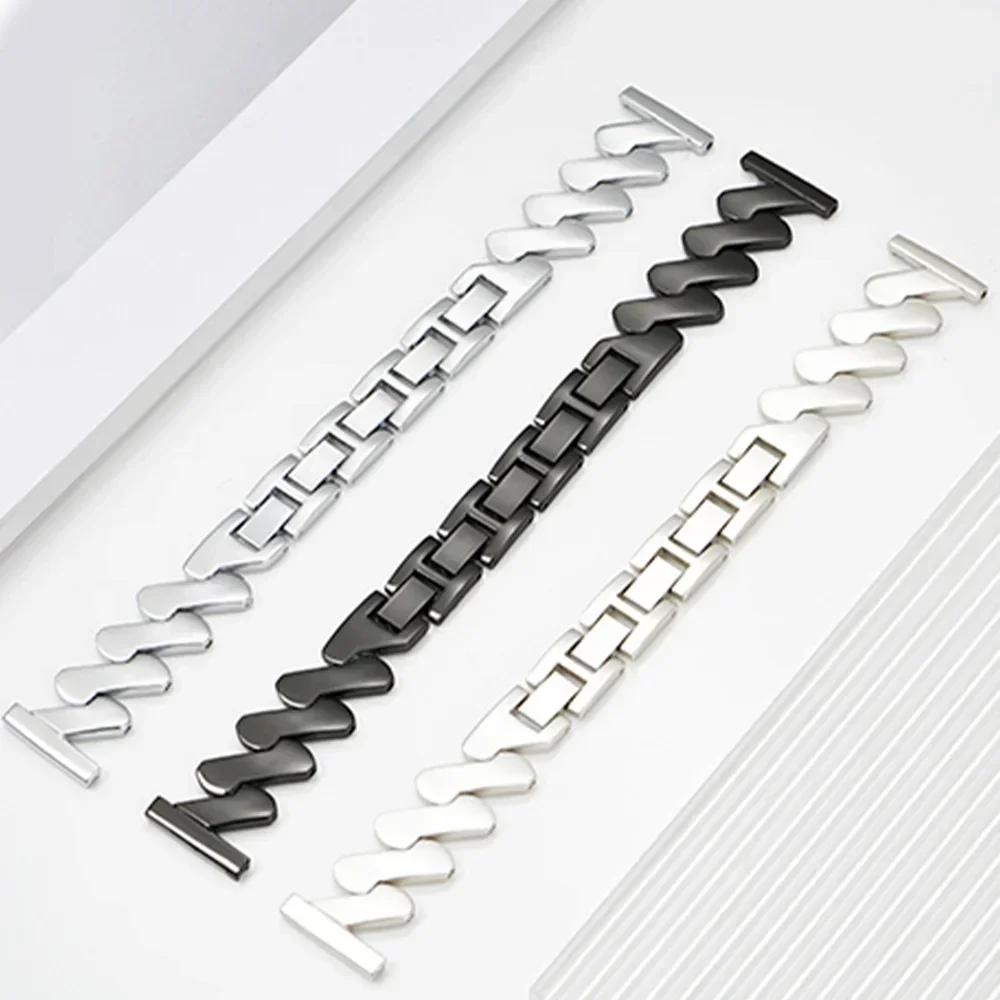 Tali logam 20mm untuk jam tangan Samsung Galaxy 7/6/5 40mm 44mm Active2 gelang wanita mewah untuk Huawei GT2/GT3 42mm Amazfit GTS 4 3 Bip