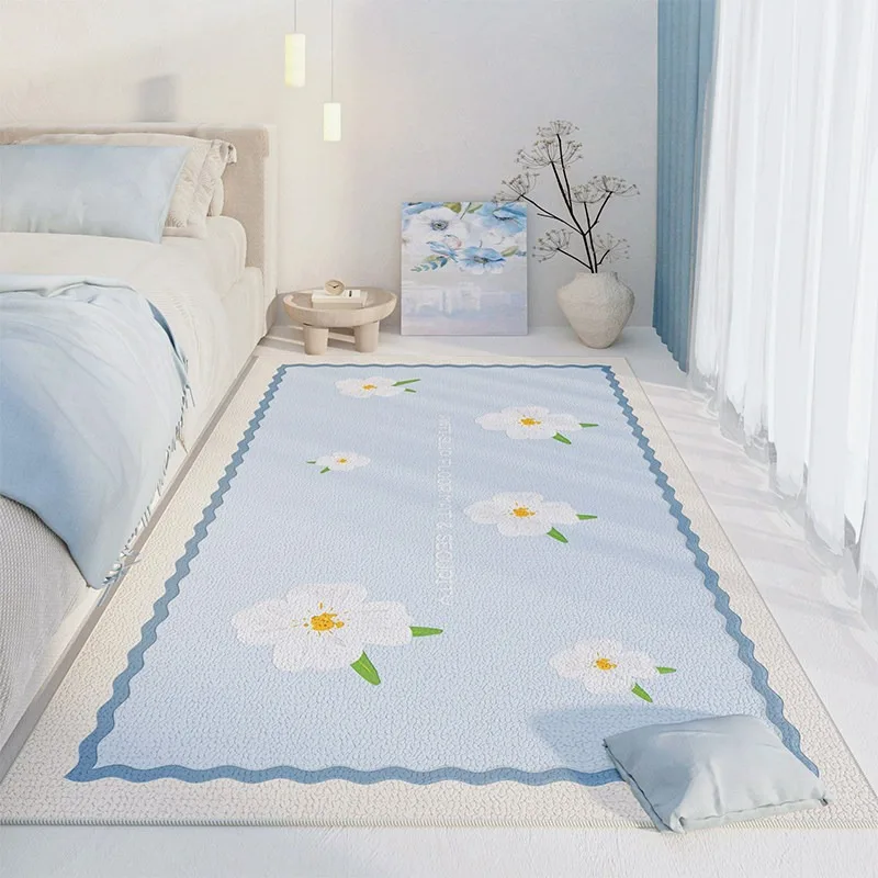 Morandi Floral Print PVC Kitchen Floor Mat Oil-proof Water Proof Wipeable No-clean Easy Clean Rug Scratch-Resistant Carpet 러그