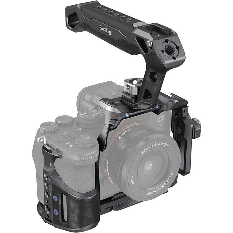 قفص SmallRig A7 IV مع مقبض علوي ومشبك لمجموعة الكابل الأساسية لسوني ألفا 7R V/ألفا 7 IV/ألفا 7S III - 3708