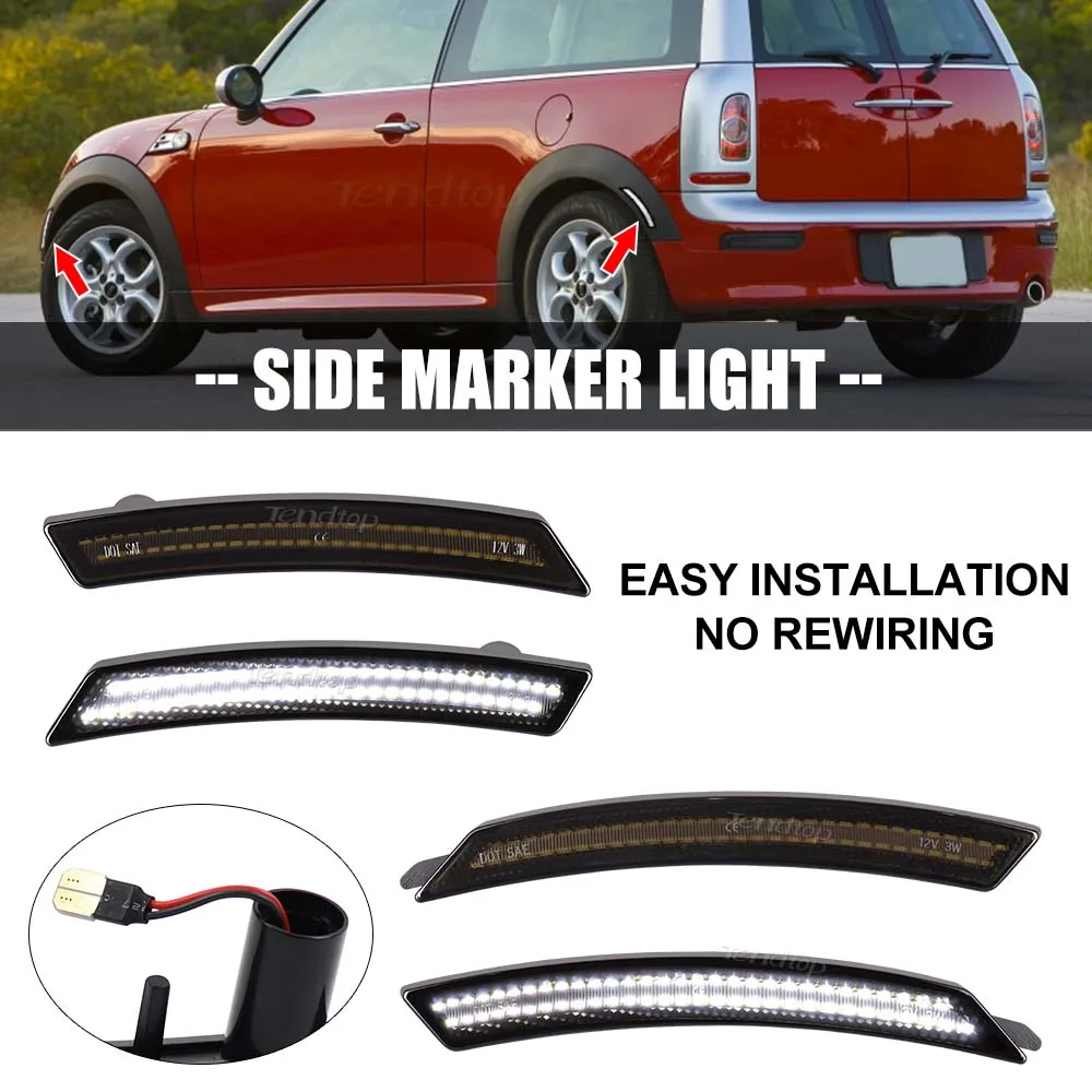 4pcs White LED Front Rear Side Marker Light for Mini Cooper R55 R56 R57 R58 R59 R60 R61 LED Panel Lamp Parking Lamp