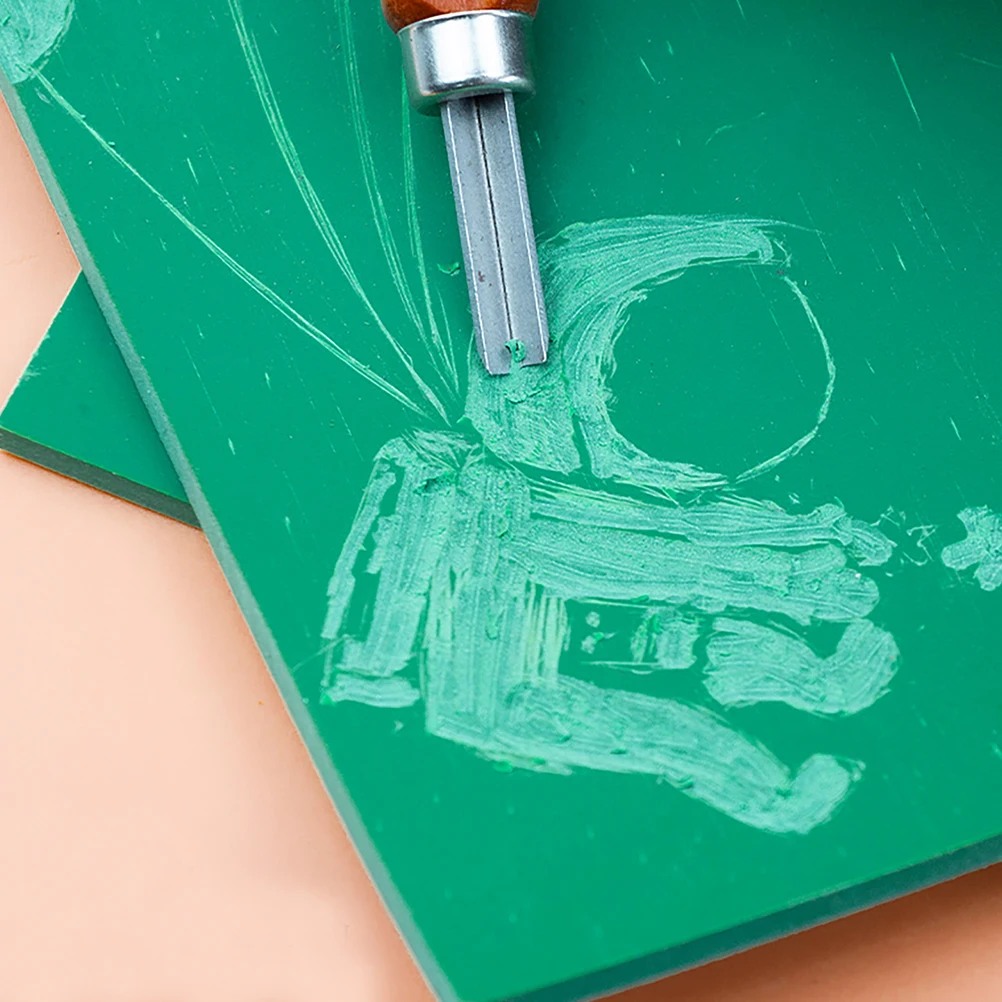 3pcs Carving Rubber Block Printmaking Stamp Blocks Kit Sheet Printing Board Plate Making Linoleum Starter Tool Artist Engraving