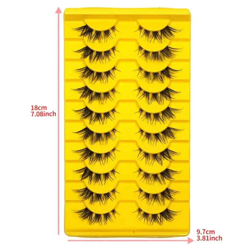 10 paar natuurlijke pluizige wimpers met staartvezels, geschikt voor dagelijks make-up