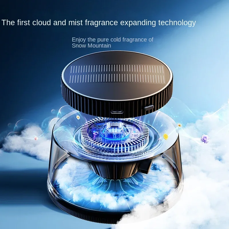 New High-end Cloud Car Solar Aromatherapy Light Luxury New Lasting Fragrance Men's Car Perfume Fog view 3