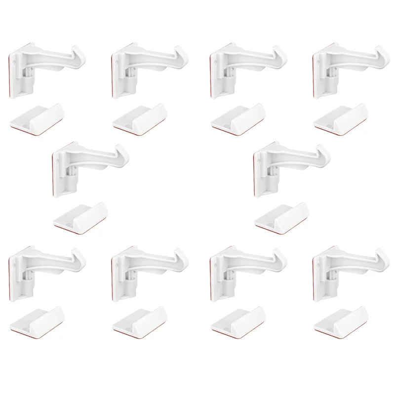 ล็อคตู้ป้องกันเด็ก (10 ชิ้น) - ไม่ต้องเจาะหรือใช้เครื่องมือ ใช้งานได้กับตู้และลิ้นชักส่วนใหญ่