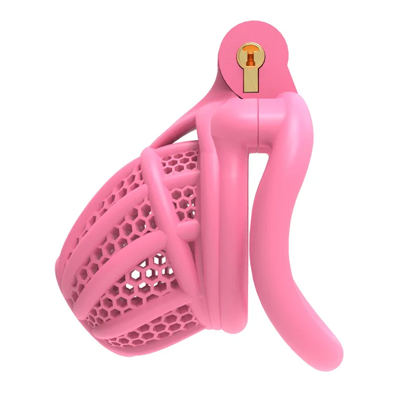 2024 New 3D Beehive Series Bee Chastity Lock Pink Breathable Lightweight Men\'s Chastity Utensil Fun Supplies Sexy Toys for Men