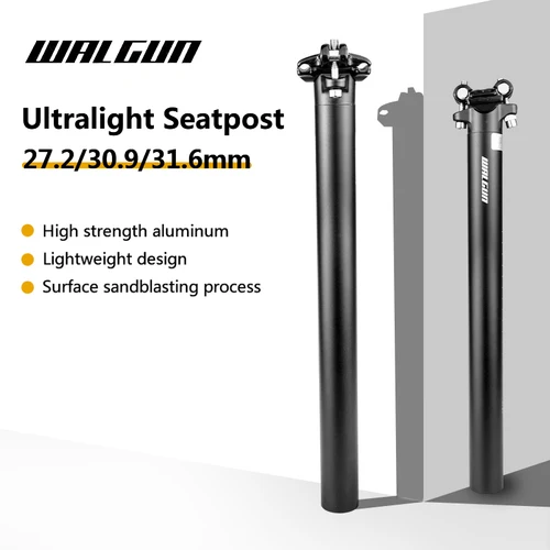 Tija de sillín de bicicleta ultraligera, sillín de carretera de montaña, 27,2, 30,9, 31,6mm x 350mm, tubo de sillín de bicicleta, varilla de explosión de arena de aluminio ajustable