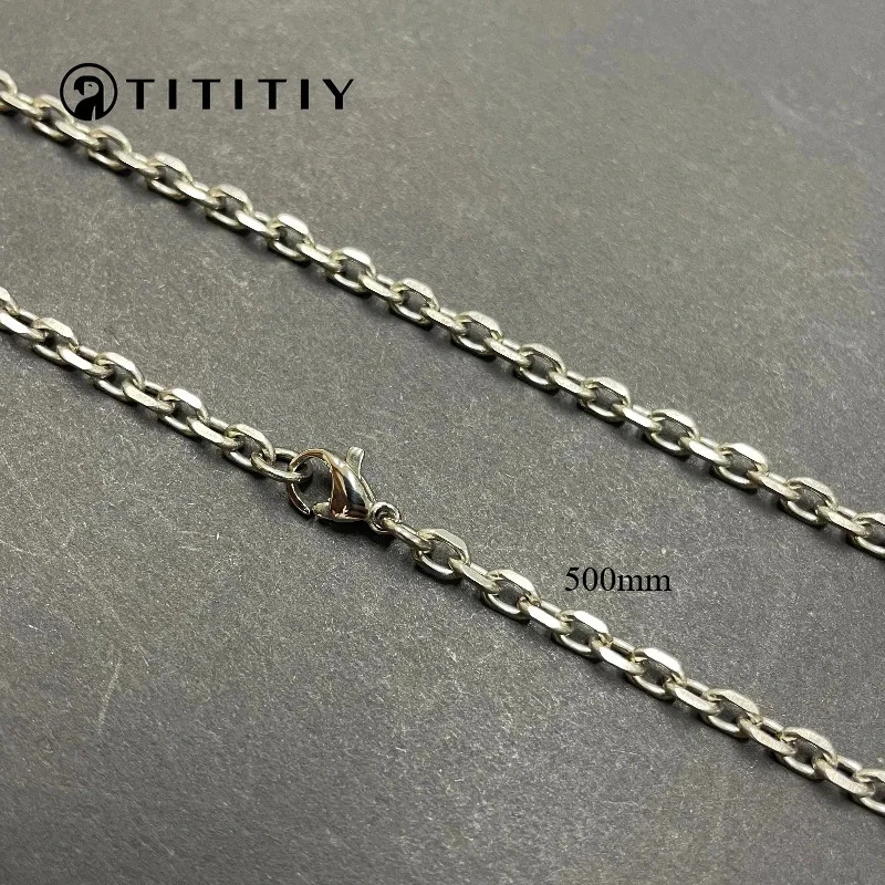 3.5mm Pure Titanium Necklace Ultra-Lightweight Hypoallergenic Ti-Angle Chain Necklace for Men Women Sturdy Chains Birthday 500mm