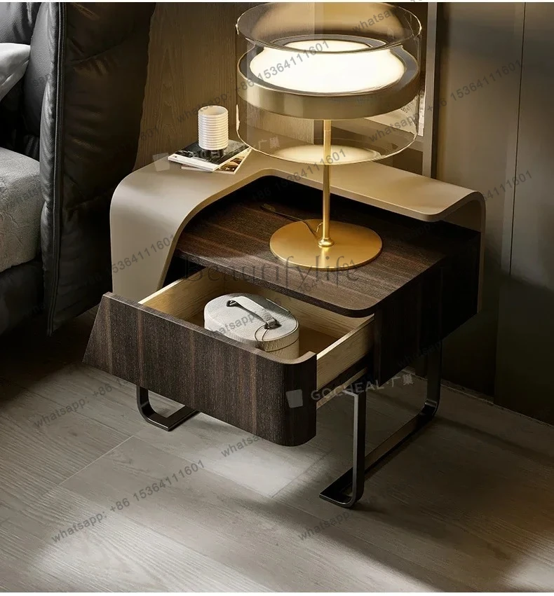 

yj9 New bedside table Italian minimalist light luxury bedroom small bedside table creative storage locker