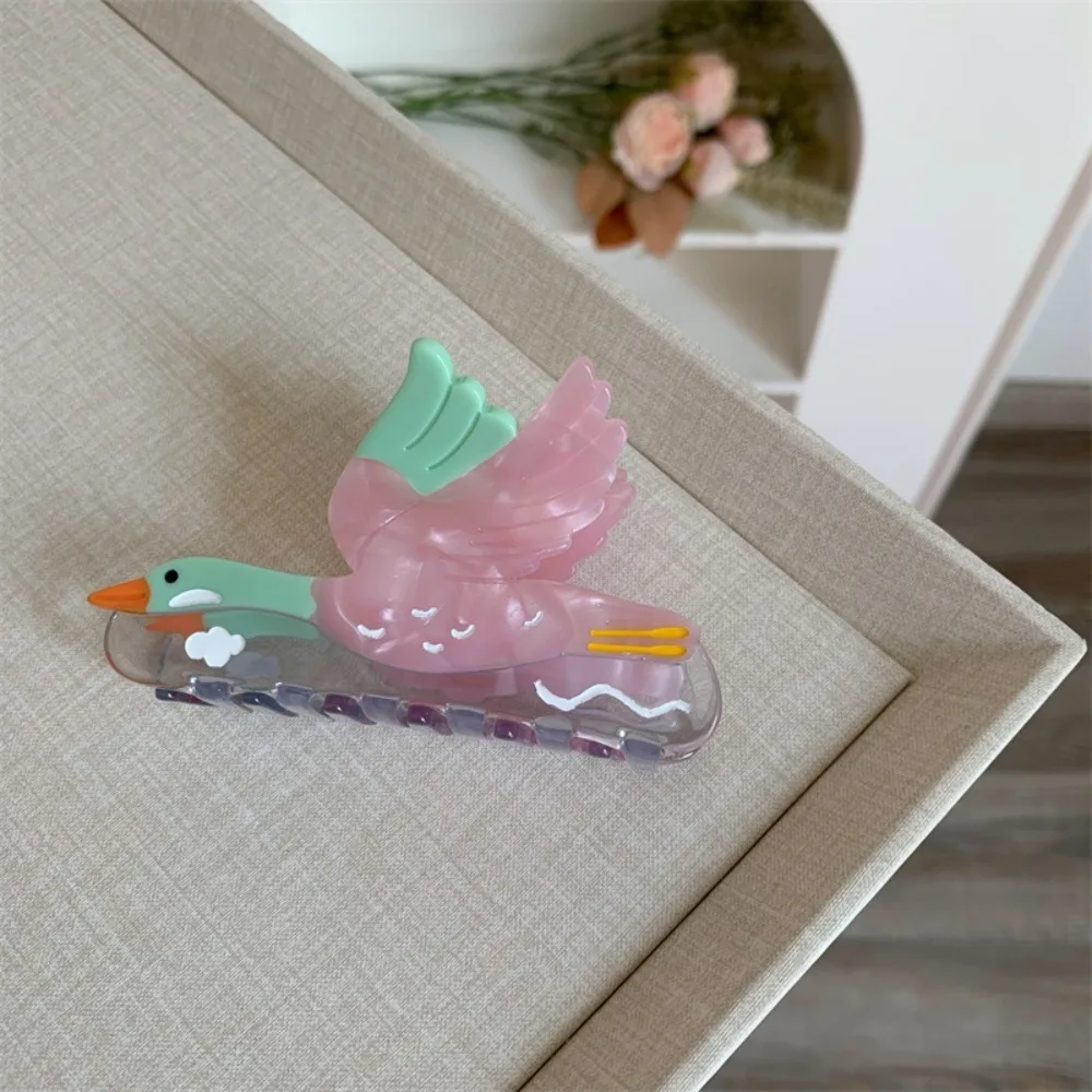 

Creative Cartoon Wild Goose Shark Clip Vintage Hairpin Bird Hair Claw Non-slip Acetic Acid Acetate Shark Clip Daily