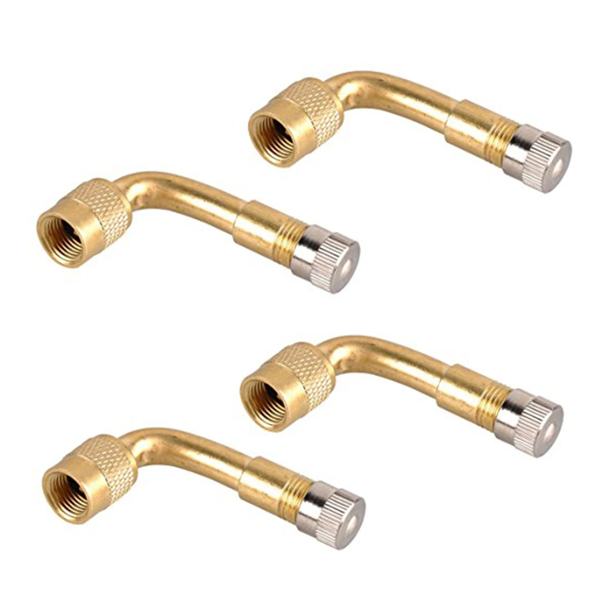 

4 pcs Valve Extensions Durable Extension Adapter Metal Cap Inflation Deflation Adapter for Car Tools