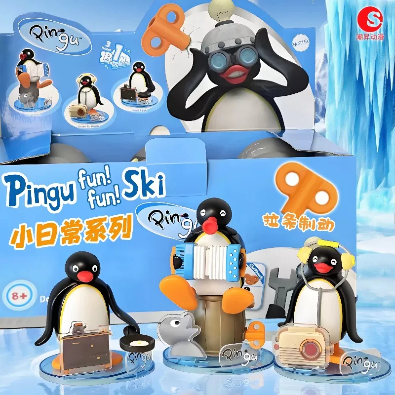

Anime Pingu Penguin Family Blind Box Toys Action Figure Belt Clockwork Movable Doll Collection Ornaments Girls Boys Gifts
