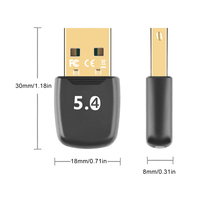 USB Bluetooth-Compatible 5.4 Adapter Wireless USB Adapter Driver Free Wireless BT 5.4 Dongle Adapter for PC Laptop Computer
