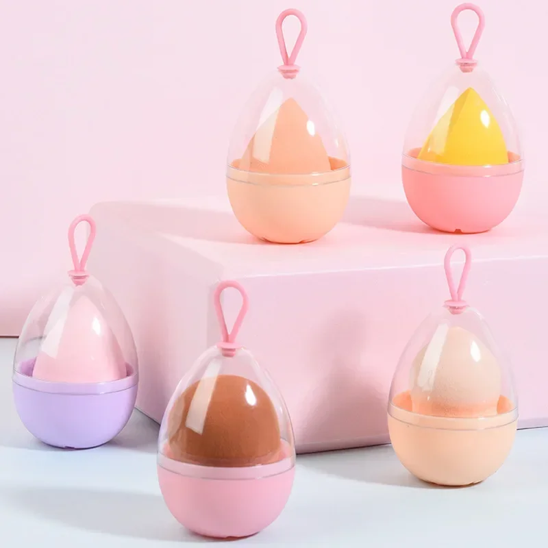 1PC Beauty Egg Organizer Makeup Blender Puff Holder con cordino ovale antipolvere guscio d'uovo cassetta degli attrezzi per il trucco accessori di bellezza