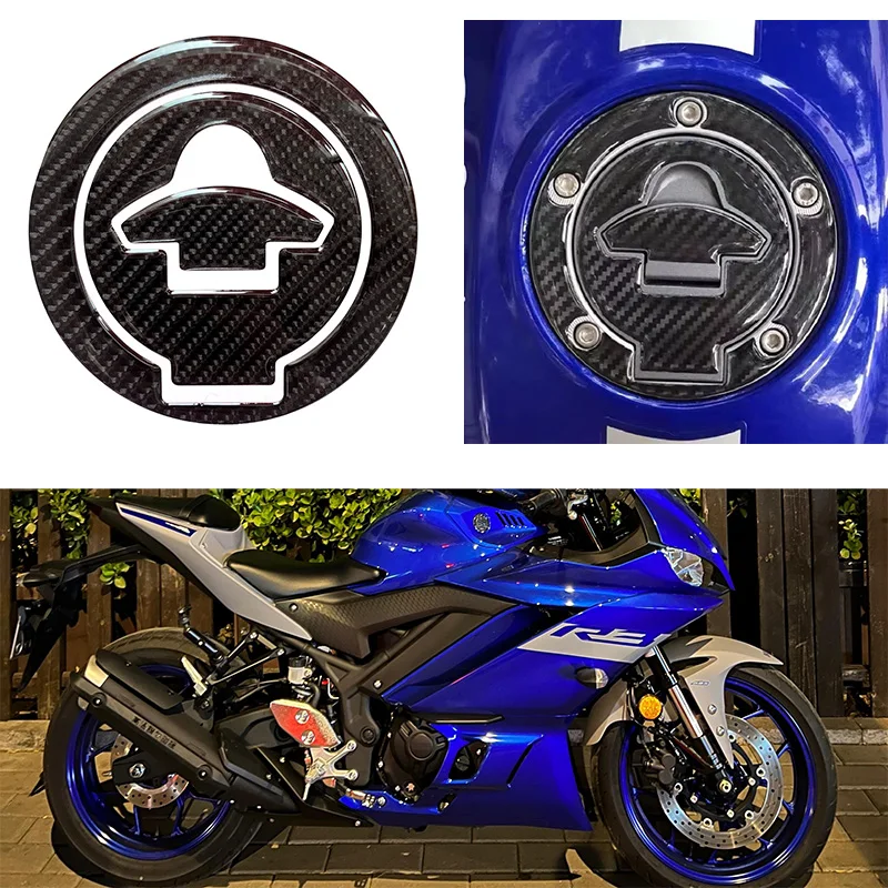 

For Yamaha YZF-R3 R15 R25 MT-03 Fuel Tank Cap Scratch Resistant Carbon Brazing Soft Rubber Motorcycle Modification Accessories