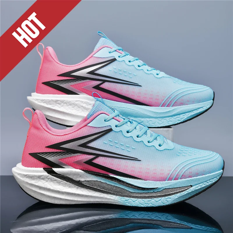 Running Shoes Carbon Board Stability Marathon Men Sports Breathable Lightweight Women's Comfortable Athletic Nonskid Sneakers