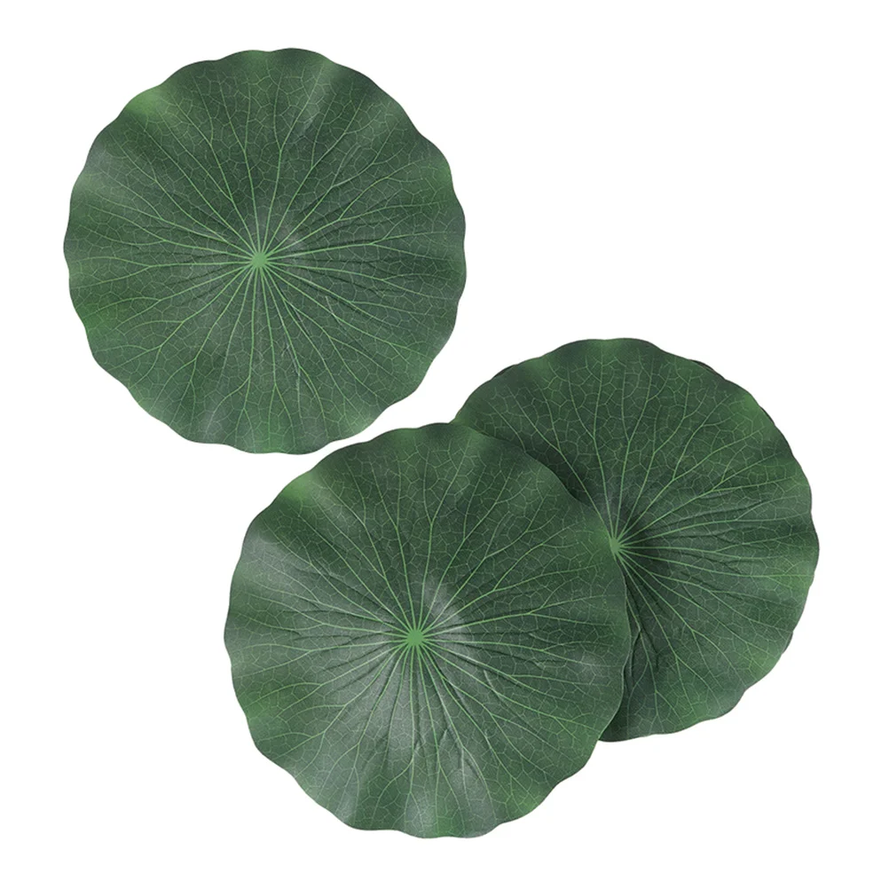 3 Pcs Pool Fish Tank Fake Lotus Leaf Ornament Artificial Leaves Plant Simulated Garden Floating Pond Water Decor