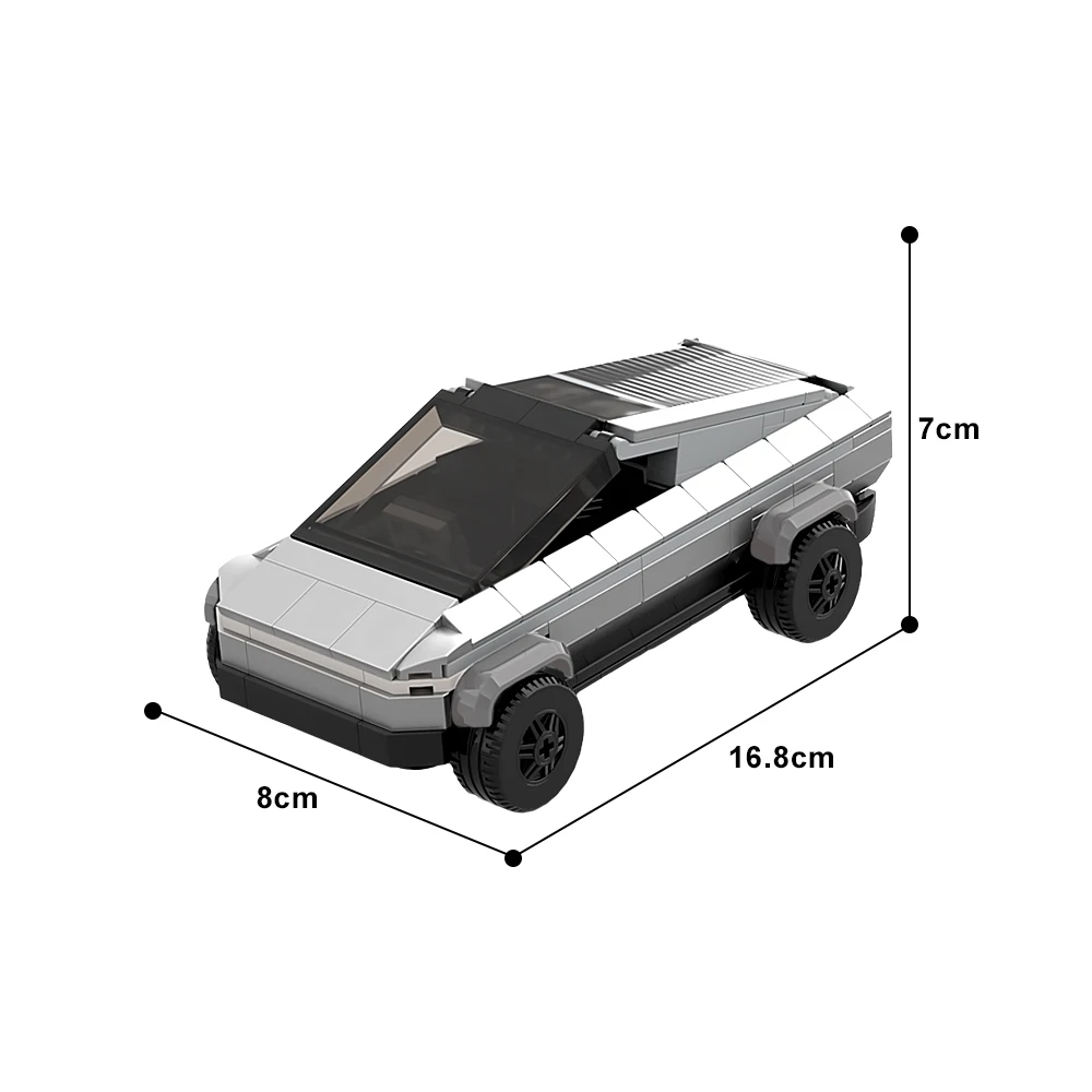 Gobricks-bloques de construcción MOC Cybertrucked Beast Mode, camión Pickup de alta tecnología, vehículos de velocidad grises, coches de carreras, ladrillos para niños, regalo