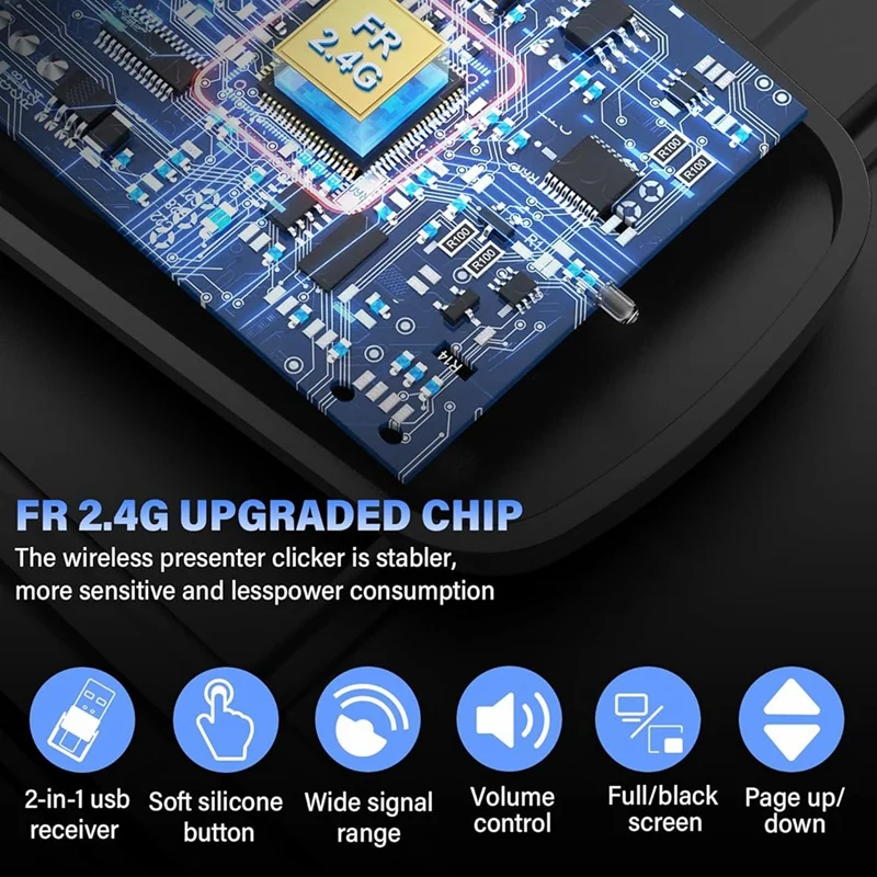 Presentatie Clicker PPT Remote Rode Laser Pointer Zwart Geschikt voor pc/laptop, kantoor