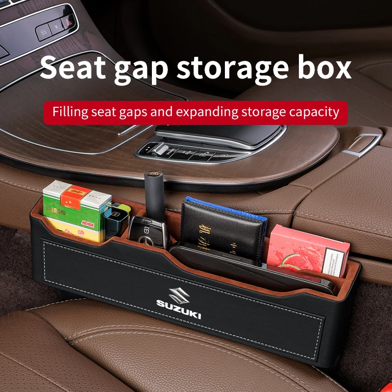 

Car Seat Gap Organizer Seat Crevice Slot Storage Box For Suzuki S-Cross Swift SX4 Vitara Jimny Grand-Vitara Alto Ciaz Celerio