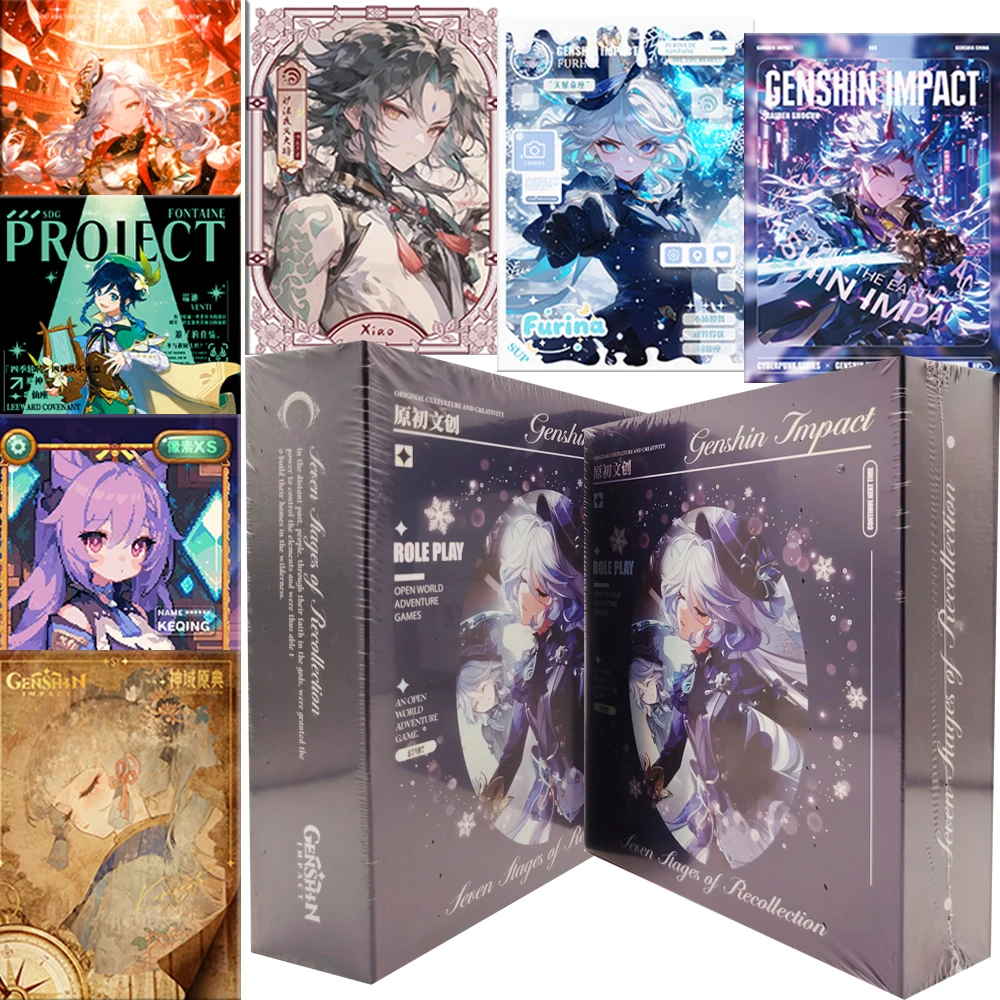 Trendy 3D Game IP Genshin Impact Collection Cards High Score Popular RPG Fantasy Adventure Series Exquisite Character Card Gift