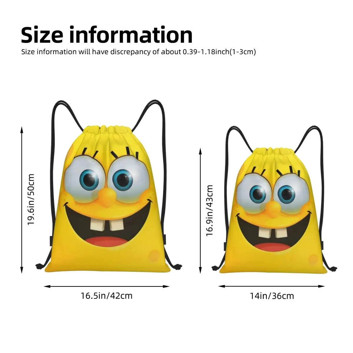 SpongeBob Sports Drawstring Backpack Sport Fitness Travel Outdoor Sackpack Women And Men Large Capacity Gym Swim Beach