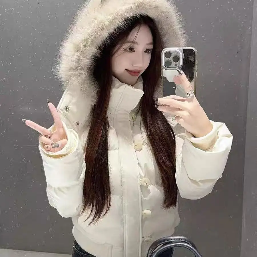 Parkas Women Short Coats Hooded Zipper Jackets Casual Thick Warm Y2k Streetwear Elegant Jacket Work Coat Autumn Winter 2026