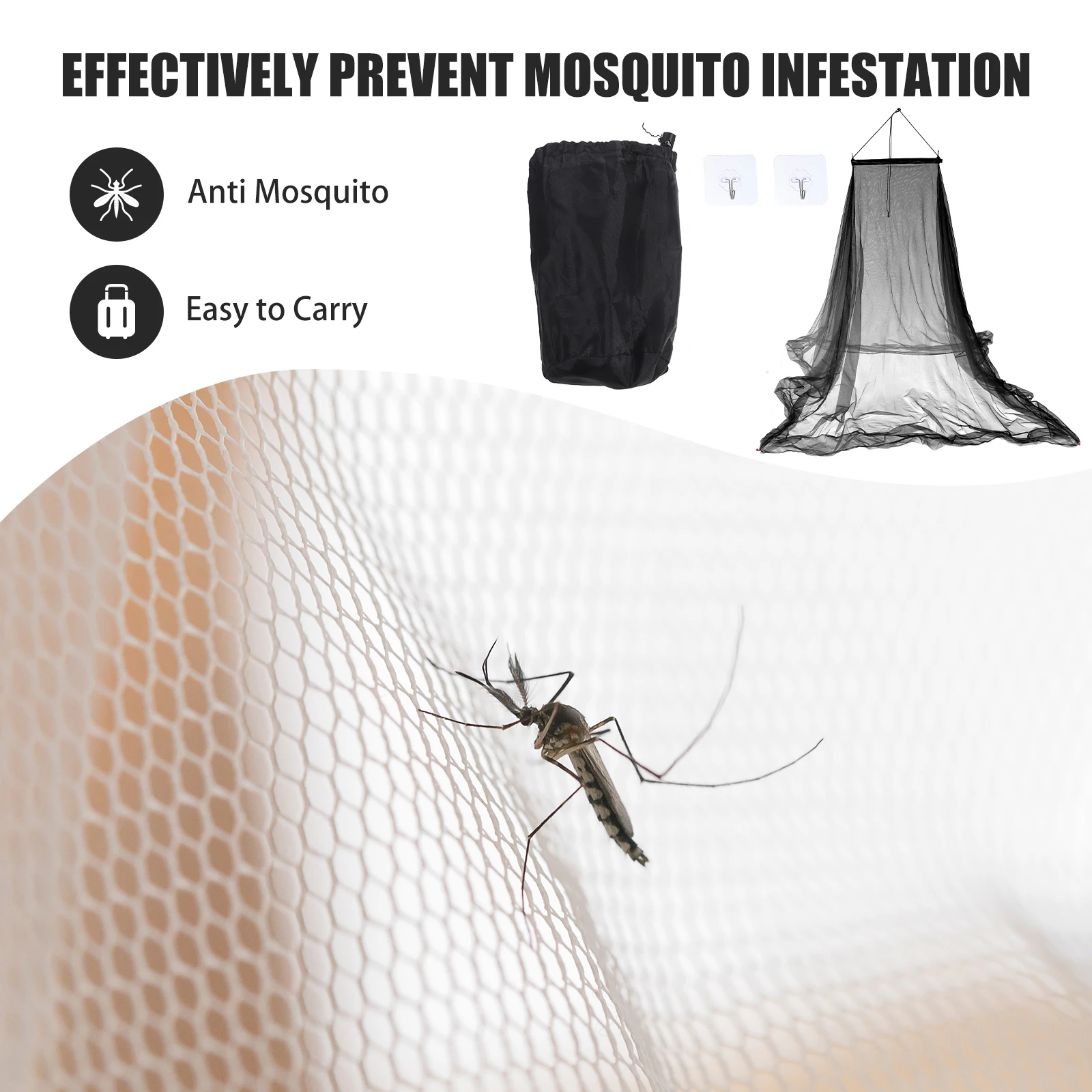 

1Set Indoor Mosquito Net Double Bed Foldable Lightweight Mosquito Tent Sleeping Insect Protector Portable Mesh