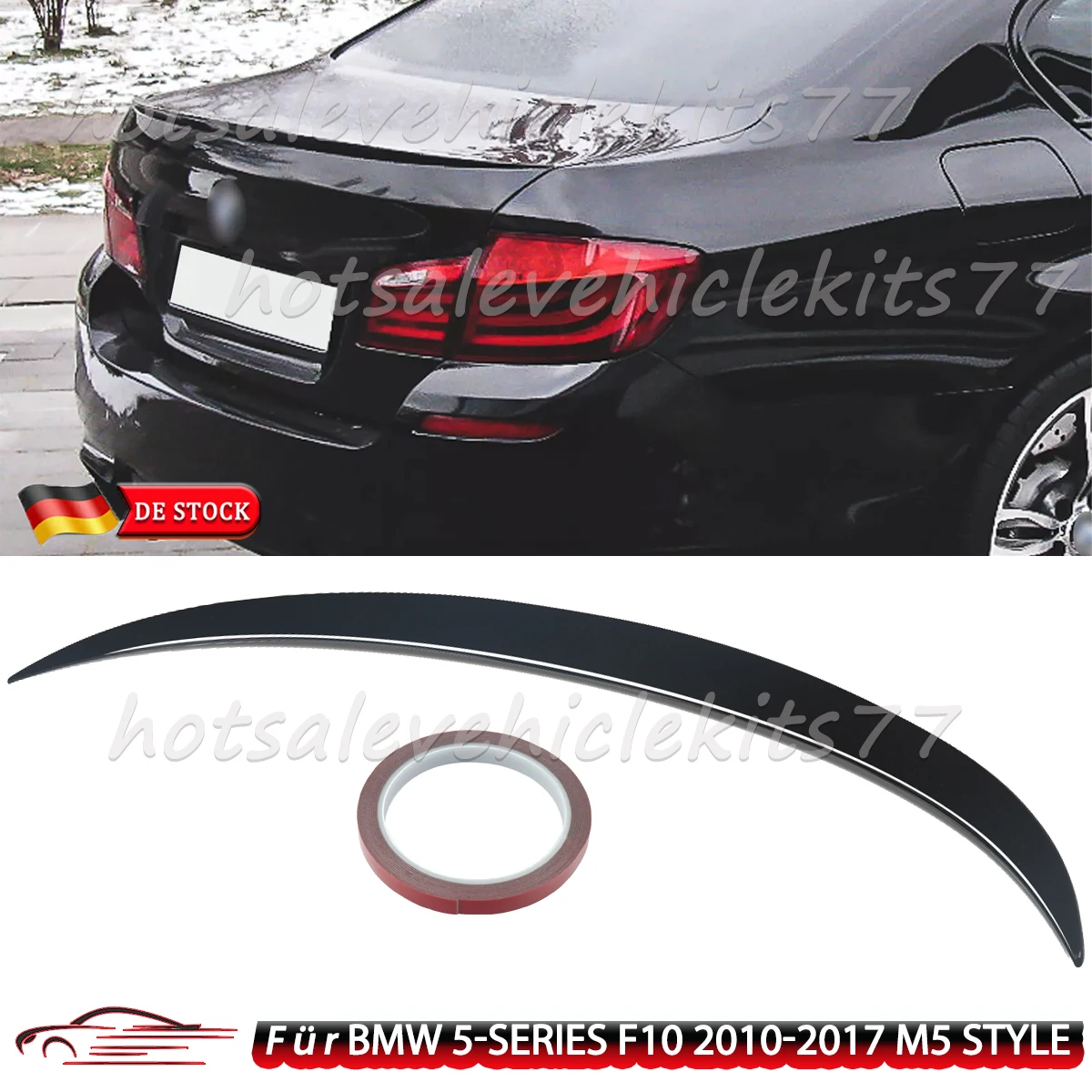 

Задний спойлер (антикрыло) для BMW F10 5 серии 520i 550i 535i 528i M5 Base Sedan 4-дверный, 2010-2016 г.в., глянцевый черный