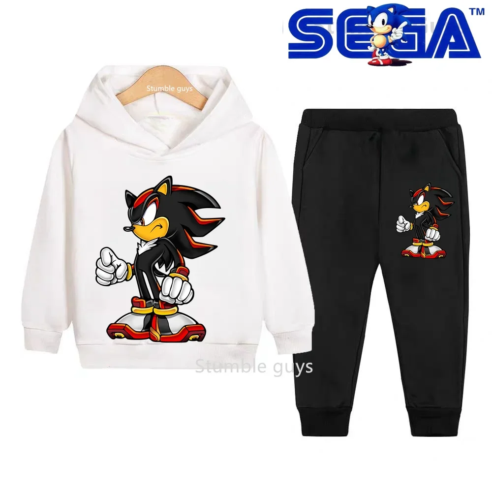 أطفال سونيك هوديي مجموعة خريف 2026 جديد الأولاد ملابس الفتيات الدافئة عارضة البلوز رياضية ملابس غير رسمية ​